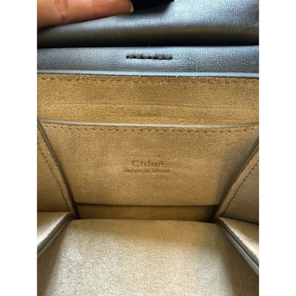 Chloe Crossbody Bag Black Leather & Suede W/ Gold Hardware - Picture 5 of 7